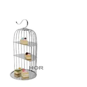 kệ trưng bày bánh inox 3 tầng lồng chim