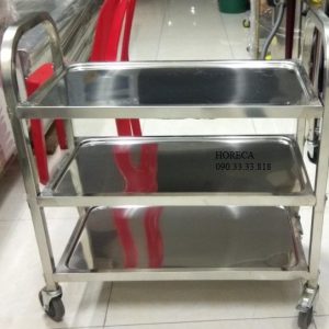 Xe đẩy thức ăn inox 3 tầng