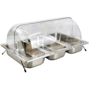 Kệ để khay inox chữ nhật 3 ngăn