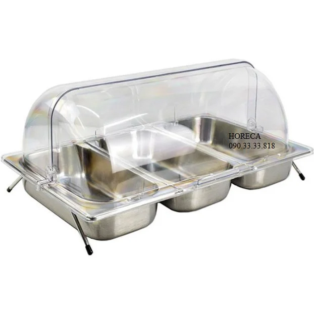 Kệ để khay inox chữ nhật 3 ngăn Kệ để khay inox chữ nhật 3 ngăn