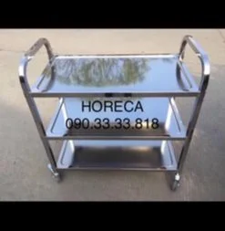 Xe đẩy thức ăn inox 3 tầng