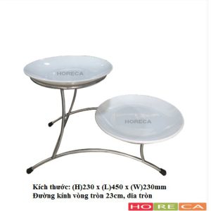 kệ trưng bày buffet inox 2 tầng KB40