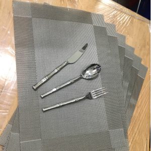 Bộ 6 tấm lót bàn ăn placemat màu xám nhạt, tấm trang trí, combo 6 miếng lót placemat đẹp cho nhà hàng