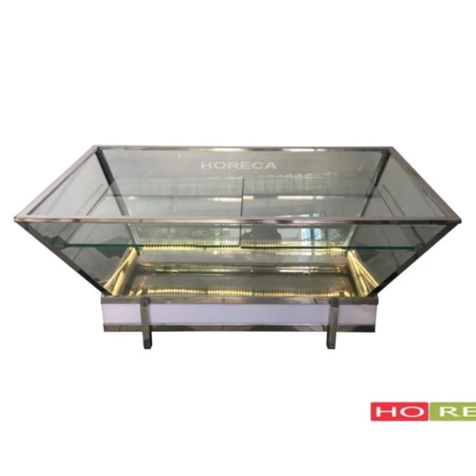 Kệ kính inox trưng bày buffer