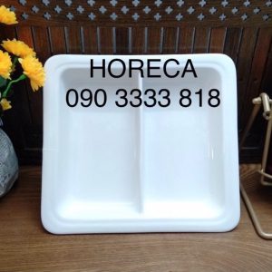 Khay GN sứ 2/3 vuông 4 lít [sứ dày], hâm buffet, dùng trang trí, trưng bày