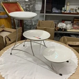 kệ trang trí tiệc buffet inox 3 tầng - khay [giá] trưng bày thức ăn