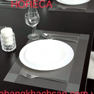 Tấm lót bàn ăn placemat cao cấp màu xám 30x45cm, miếng lót bàn ăn đẹp cho nhà hàng
