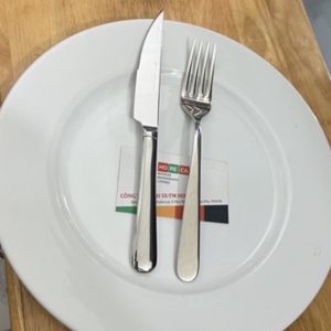 dao dĩa ăn bít tết (beefsteak) inox 304, đuôi tròn cao cấp, hiệu ROYAL 18-10, chuyên dùng ăn bò bít tết