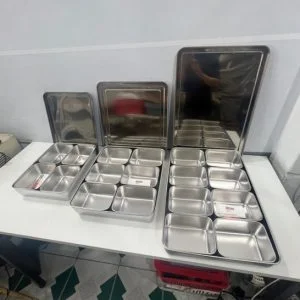 bộ khay đựng Gia vị, Topping inox nhà bếp