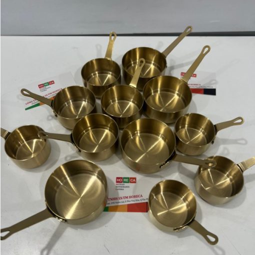 Chén (bát) rót sốt inox mạ vàng đựng nước chấm (nhiều size) có tay cầm
