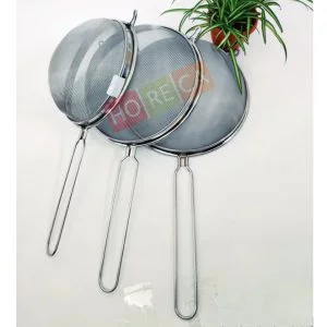 Vợt lưới lọc cặn dầu ăn, lược vớt bọt cán inox 1 quai, 2 quai, inox dày, chuyên dùng cho bếp nhà hàng