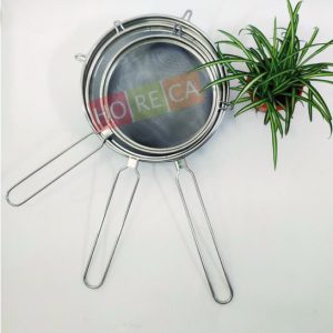 Vợt lưới lọc cặn dầu ăn, lược vớt bọt cán inox 1 quai, 2 quai, inox dày, chuyên dùng cho bếp nhà hàng