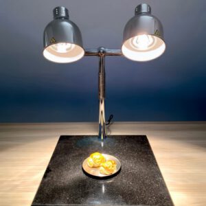 Den ham nong thuc an 2 bong co de inox 121167D 3