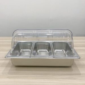 Khay nuoc buffet lap khay GN inox DC 1 3x100mm Nap PC 1 1 1