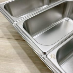Khay nuoc buffet lap khay GN inox DC 1 3x100mm Nap PC 1 1 4