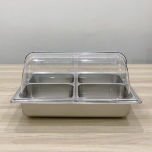 Khay nuoc buffet lap khay GN inox DC 1 4x100mm Nap PC 1 1 1