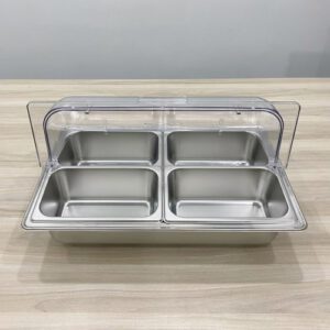 Khay nuoc buffet lap khay GN inox DC 1 4x100mm Nap PC 1 1 2 scaled