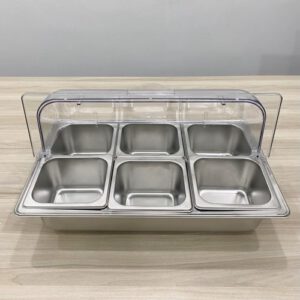 Khay nuoc buffet lap khay GN inox DC 1 6x100mm 2 Thanh gia do Nap PC 1 1 1