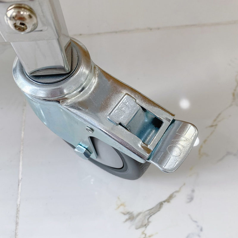 Bánh xe đẩy inox 3 tầng lớn X1001 có khóa an toàn