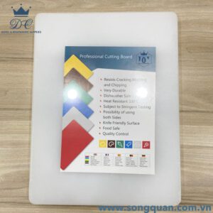Thớt nhựa trắng chữ nhật 40030020W thương hiệu DC chính hãng