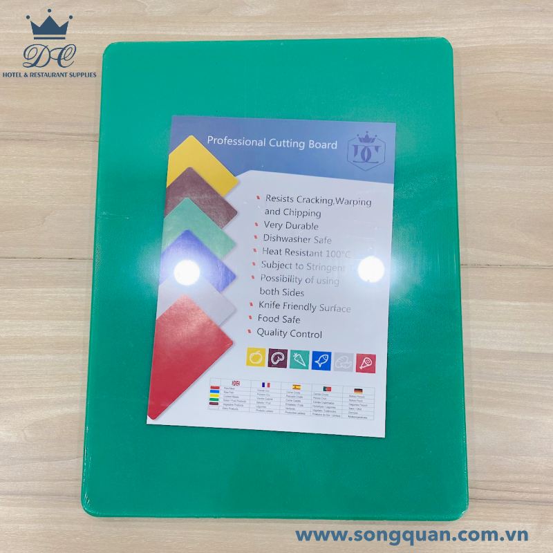 Thớt nhựa xanh lá chữ nhật 40030020GR