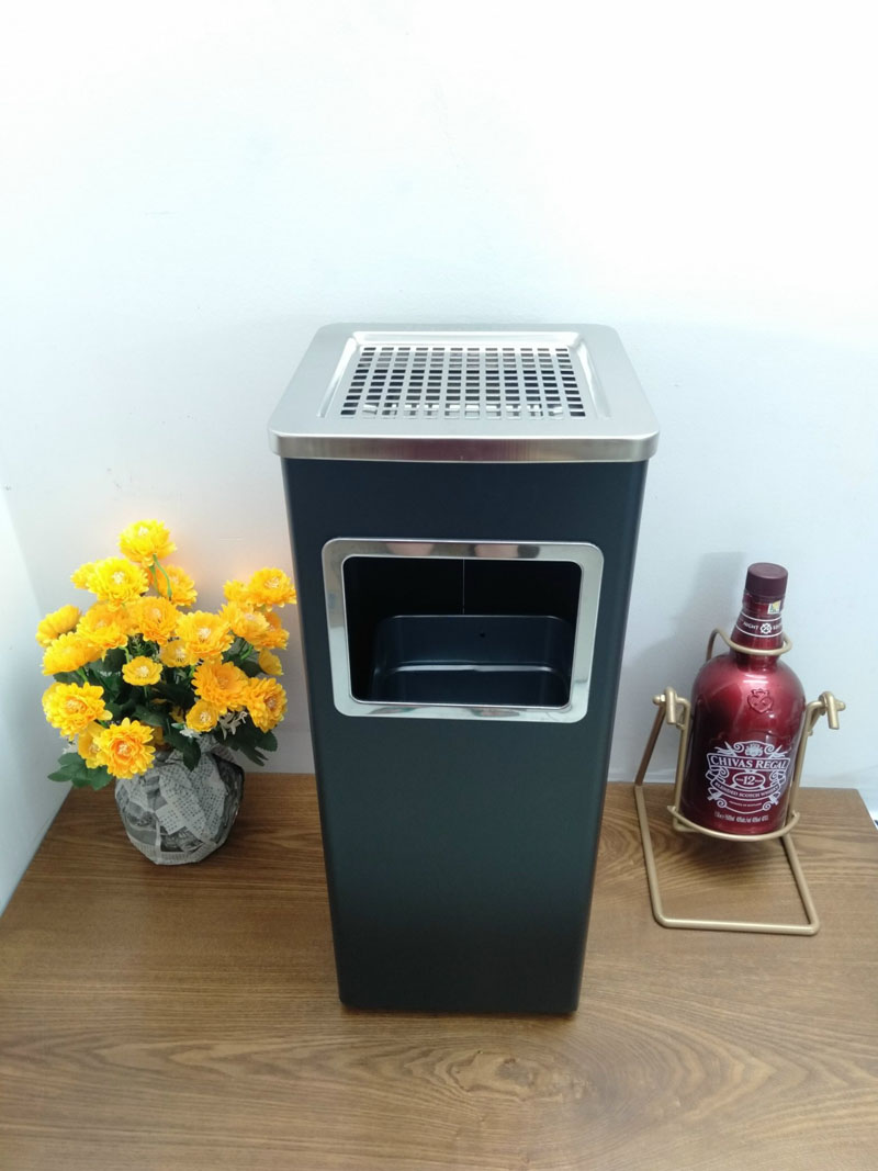 Thùng rác gạt tàn vuông A90-C (240*240*610mm)