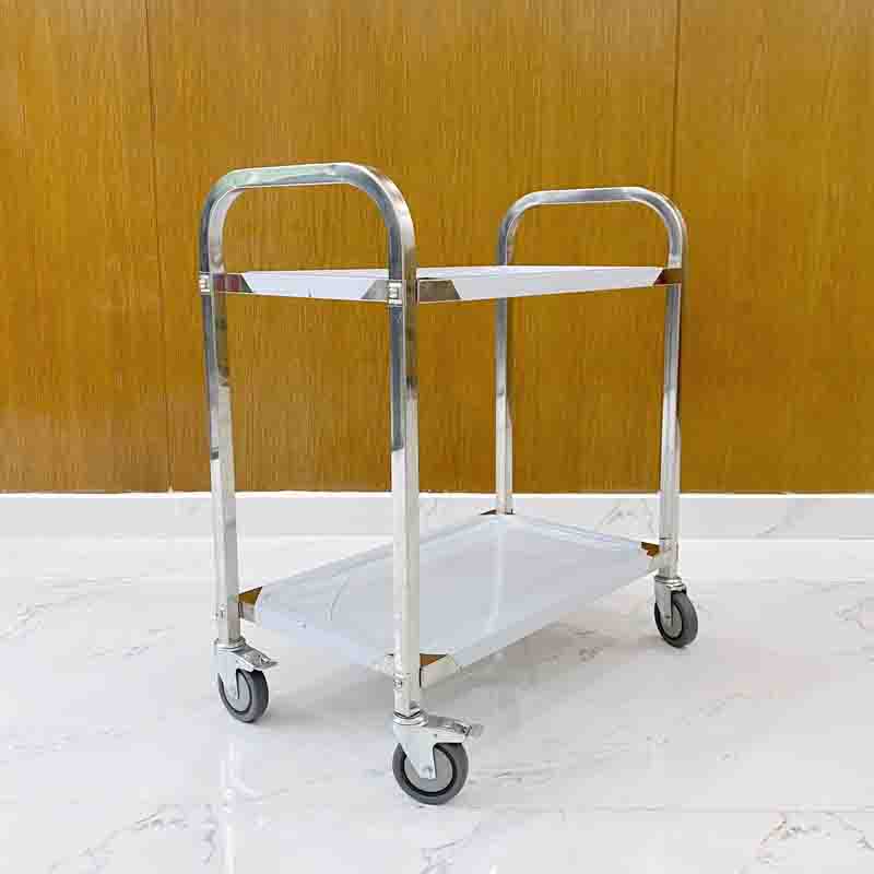 Xe đẩy inox 2 tầng trung S1002 5 Xe đẩy inox 2 tầng trung S1002