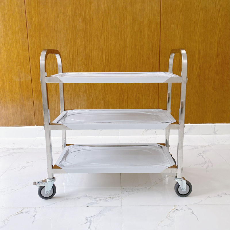 Xe đẩy inox 3 tầng nhỏ X1003 4 Xe đẩy inox 3 tầng nhỏ X1003