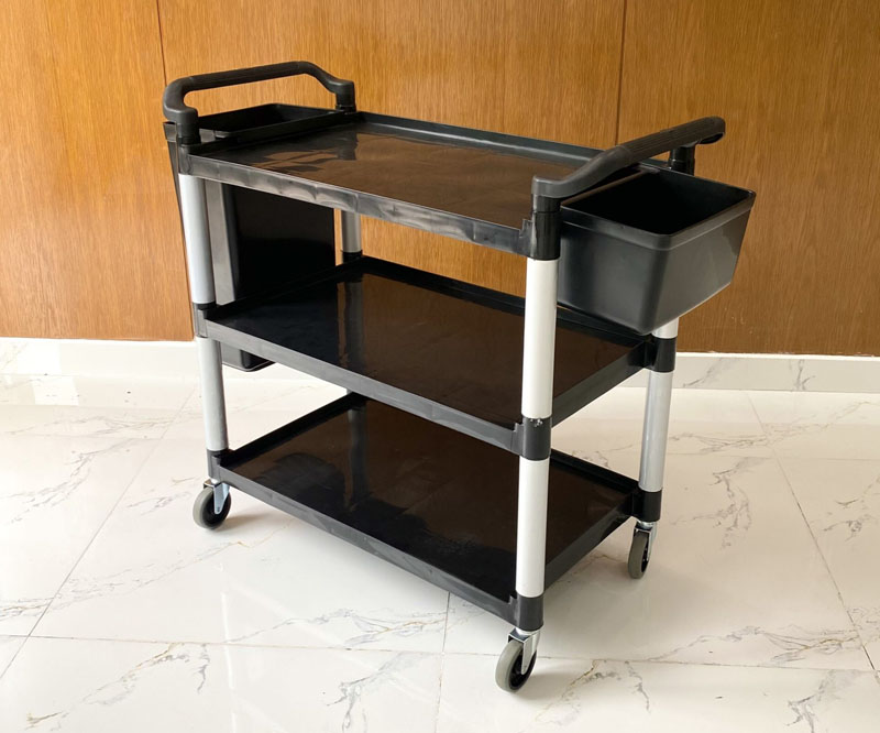 Xe phục vụ 3 tầng đen L-010B-1 (2 xô đen) 5 Ưu điểm nổi bật của xe phục vụ 3 tầng đen L-010B-1 (2 xô đen)