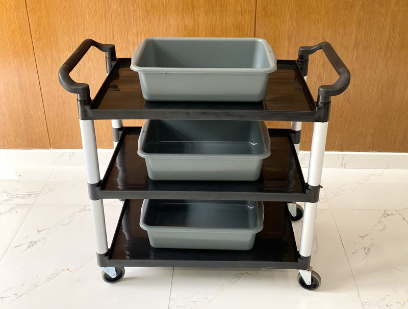 Ưu điểm vượt trội của xe phục vụ 3 tầng đen L-010B-2 (3 thau xám)