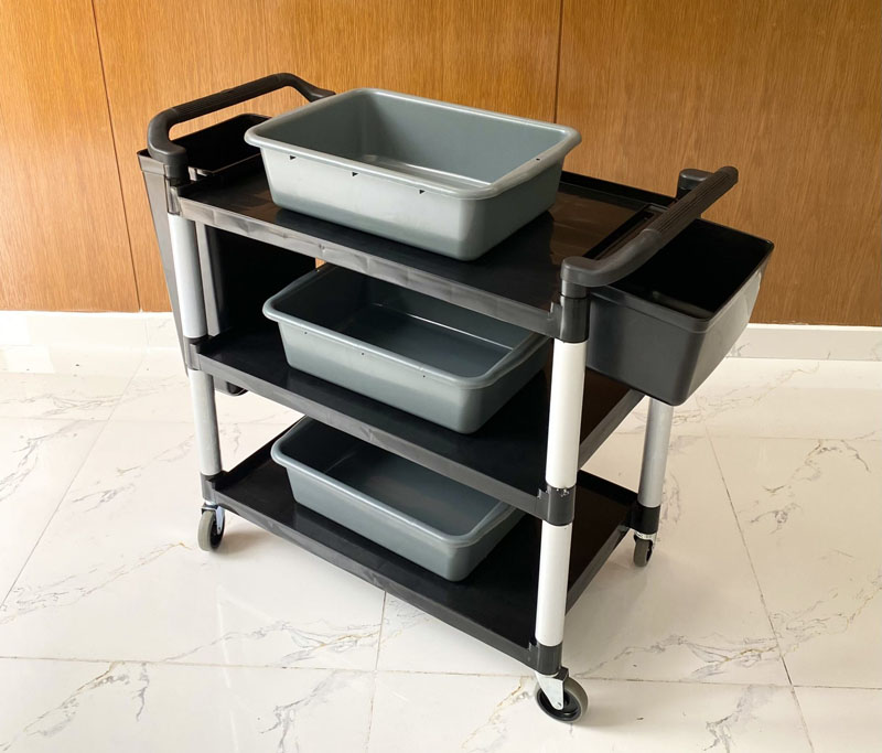 xe phục vụ 3 tầng đen L-010B-3