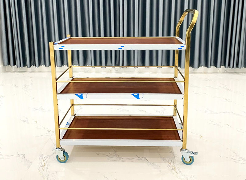 Xe phục vụ 3 tầng P15 có thiết kế hiện đại với màu sắc bắt mắt