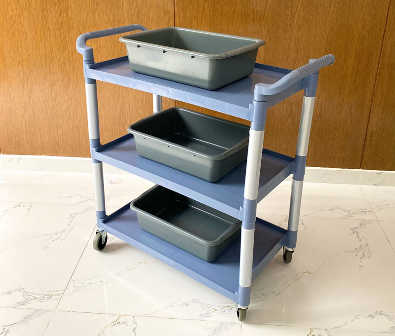 Xe phục vụ 3 tầng xám L-010-2 (3 thau xám) 5 Ưu điểm vượt trội của xe phục vụ 3 tầng xám L-010-2 (3 thau xám)