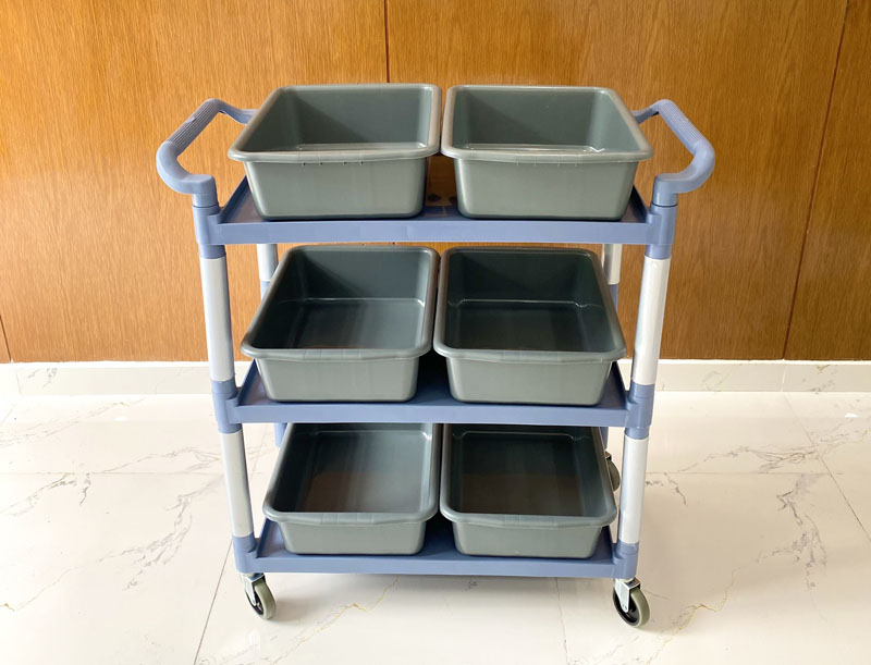 Ưu điểm của xe phục vụ 3 tầng xám L-010-4 (6 thau xám)