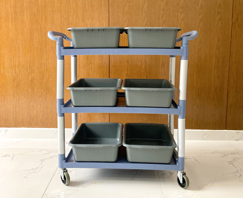 Xe phục vụ 3 tầng xám L-010-4 (6 thau xám)